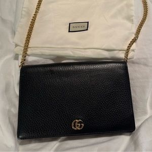 GUCCI- GG Marmont leather mini chain bag
